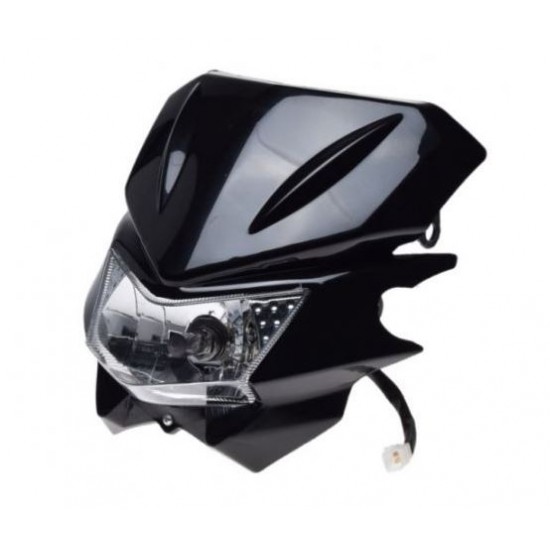 Mask with headlight -EU- universal for motocross, black, code.5202