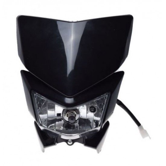 Mask with headlight -EU- universal for motocross, black, code.5203