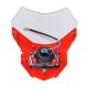 Mask with headlight -EU- universal for motocross, red-white, code.5204