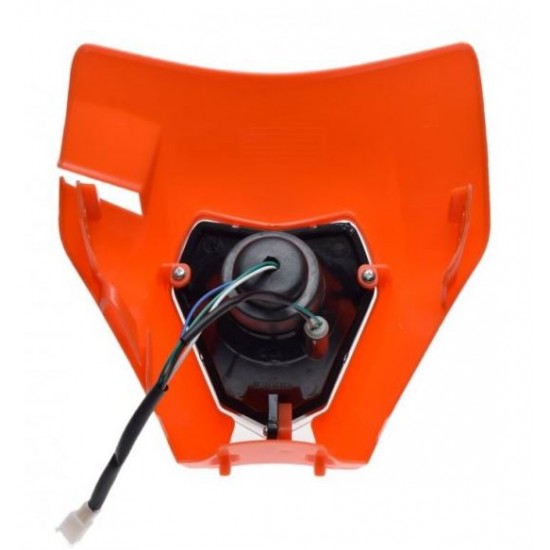 Mask with headlight -EU- universal for motocross, orange, code.5207