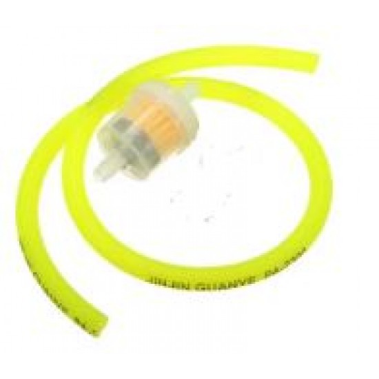 Benzinová hadice -PL- s filtrem u vnitřní = 5mm, ф vnější = 8mm, délka = 1000mm, žlutá
