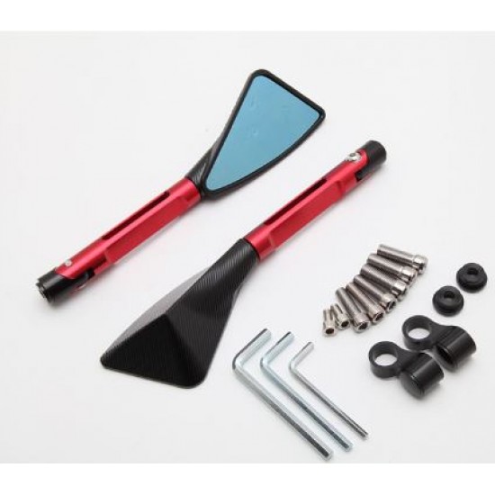 Mirrors kit -EU- Bolt-10mm and 8mm Racing Style arm-120mm red, model 5290