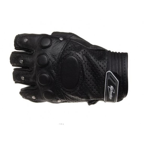 Gloves -inmotion- black perforated, fingerless, size L, siatka