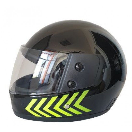 Helmet -Bailide- Black, Yellow Graphics, Full Face, Model 825