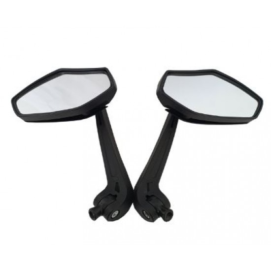 Mirrors Set -PL- M10x1.25+M8x1.25 Thread, Right, Black with Gray, Code 5398