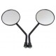 Mirrors Set -PL- M10x1.25+M8x1.25 Thread, Right, Round Blacks, Code 5402