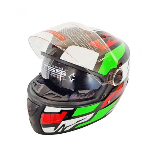 Helmet -Pl -M61, red, white, black, green, Full Face, model 5427