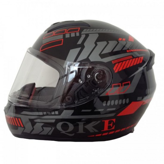 Helmet -qke- black, gray, red, full face, model TRON