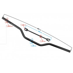 Řídítka - MORETTI - sport - černá, grip=22mm, délka=800mm