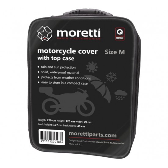 Scooter cover -MORETTI- for scooter with suitcase, size M, 229x125cm
