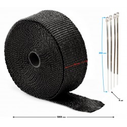 Termo izolační Řemenka na výfuky -MORETTI- 5m x 52mm, černá