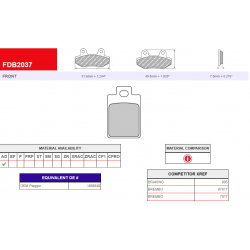 Brzdové destičky -FERODO- FDB2037AG (ARGENTO)