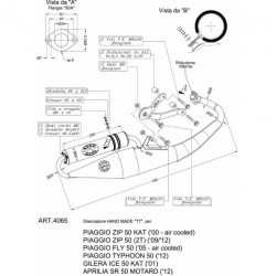 Výfuk -LEOVINCE- TT Gilera ICE. Piaggio Fly 50 Zip 50 AC (od roku 2000), Typhoon, APRILIA SR Motard