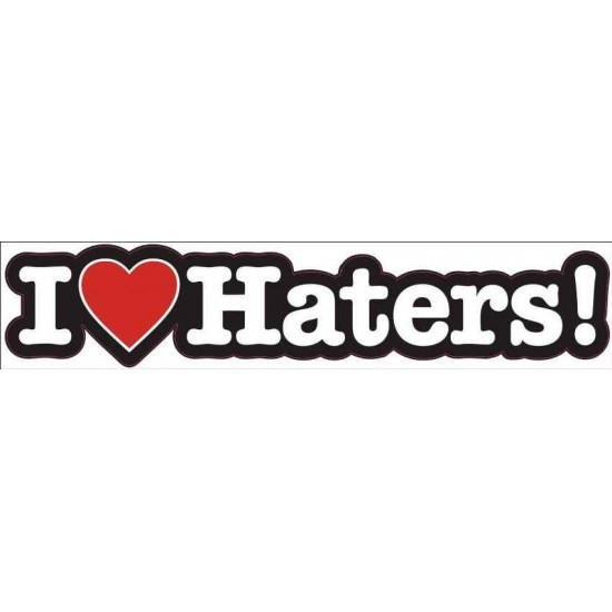 Стикер -PLUS2HP- I love haters, размер - 50x225mm