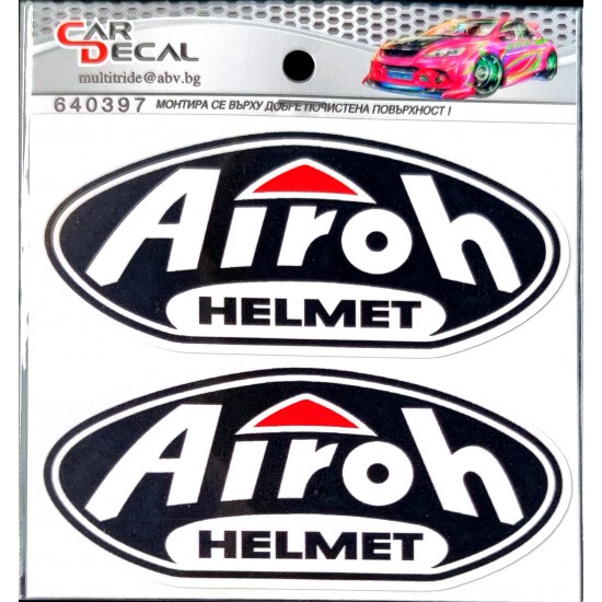 Stickers -CD- 105x95mm AIROH 2pcs black