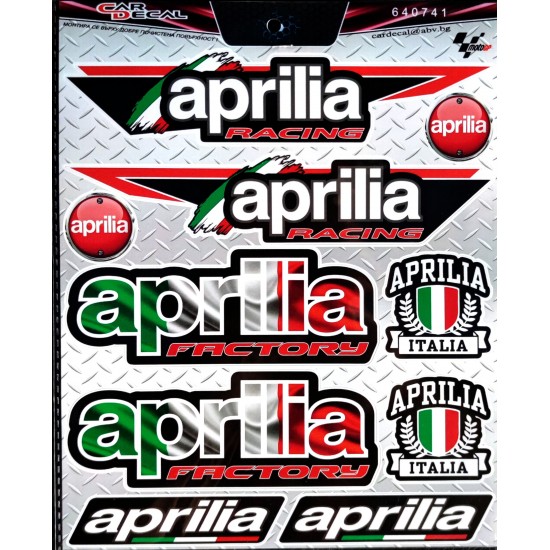 Stickers set -CD- 240x190mm APRILIA RED