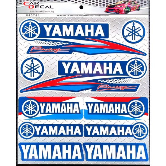 Stickers set -CD- 240x190mm YAMAHA BLUE 1