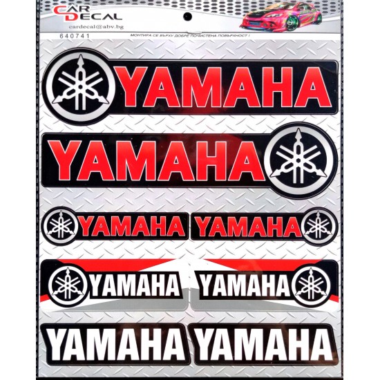 Stickers set -CD- 240x190mm YAMAHA RED 2