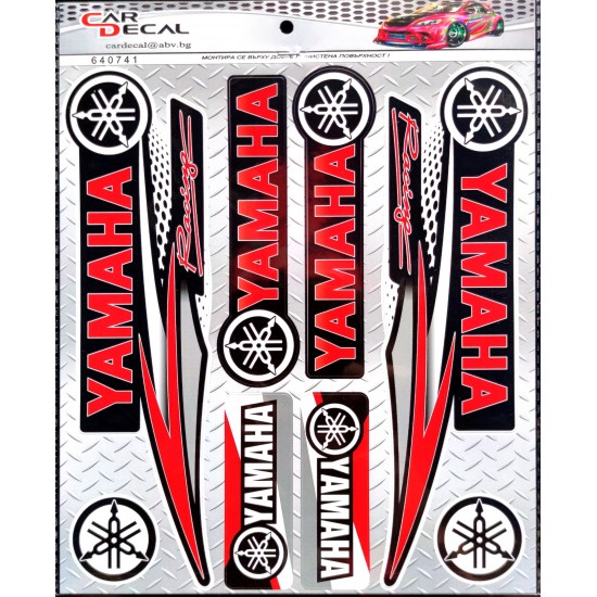 Stickers set -CD- 240x190mm YAMAHA RED 3