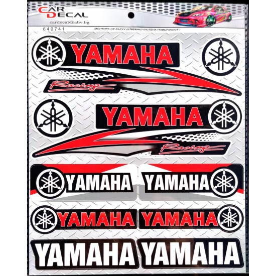 Stickers set -CD- 240x190mm YAMAHA RED 4