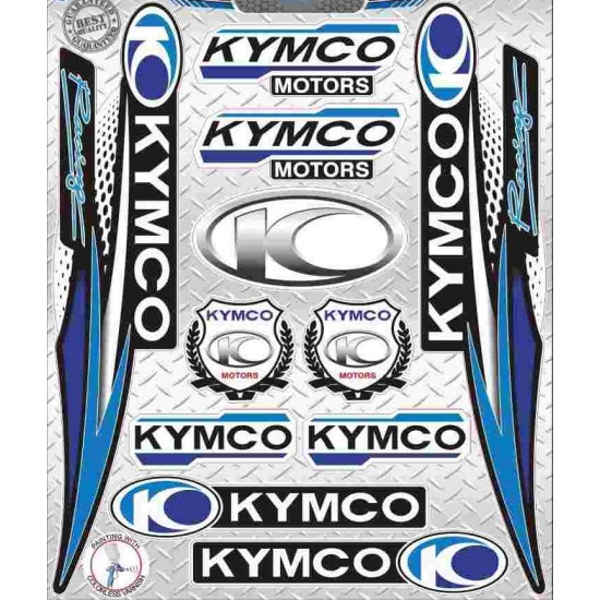 Стикери комплект -PLUS2HP- Kymco Motors, Racing PURPLE, размер - 195x225mm